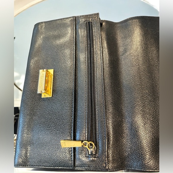 Black pebbled leather Donna Karan clutch/wallet - Picture 5 of 12